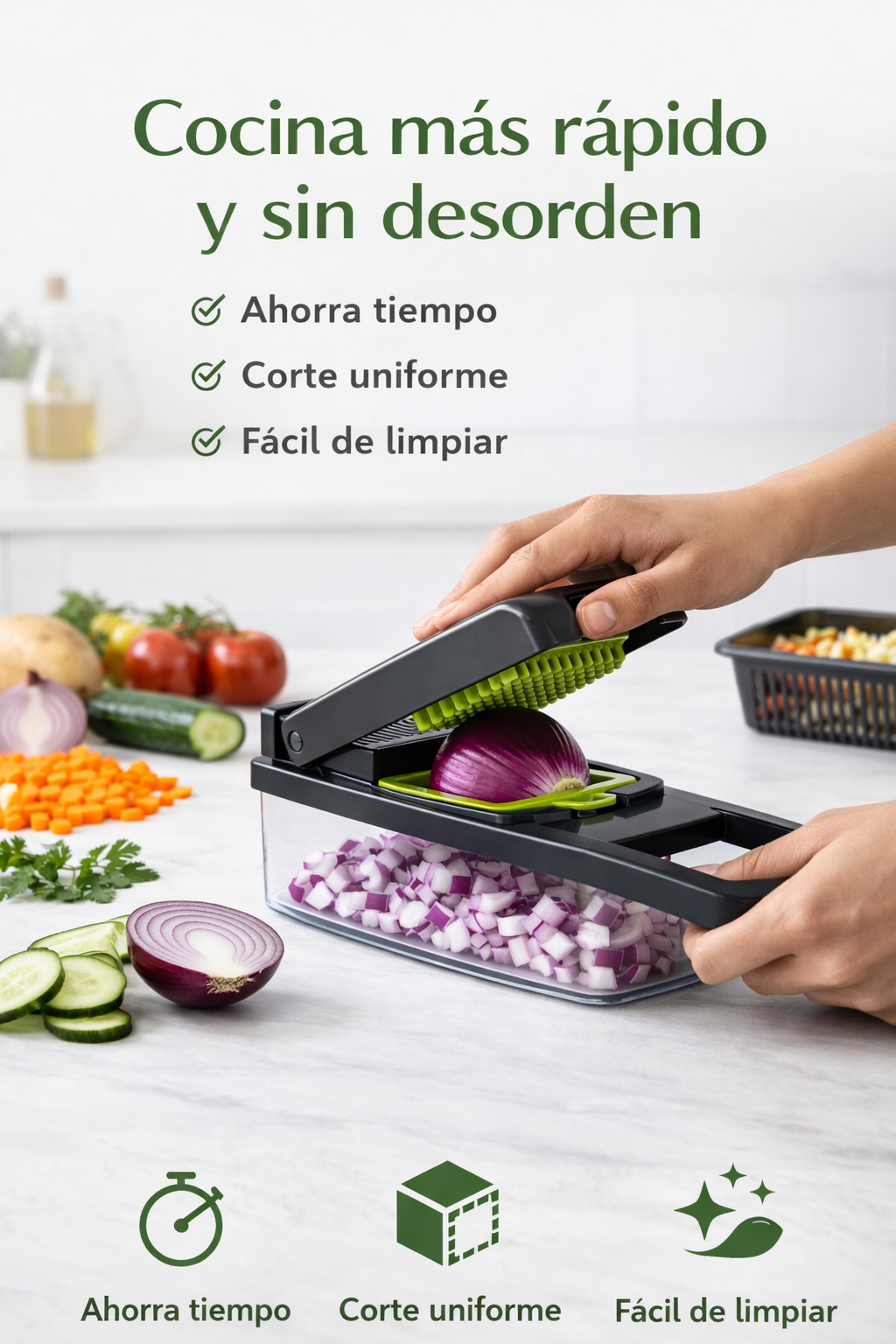 Cortador de Verduras Multifunción 4 en 1